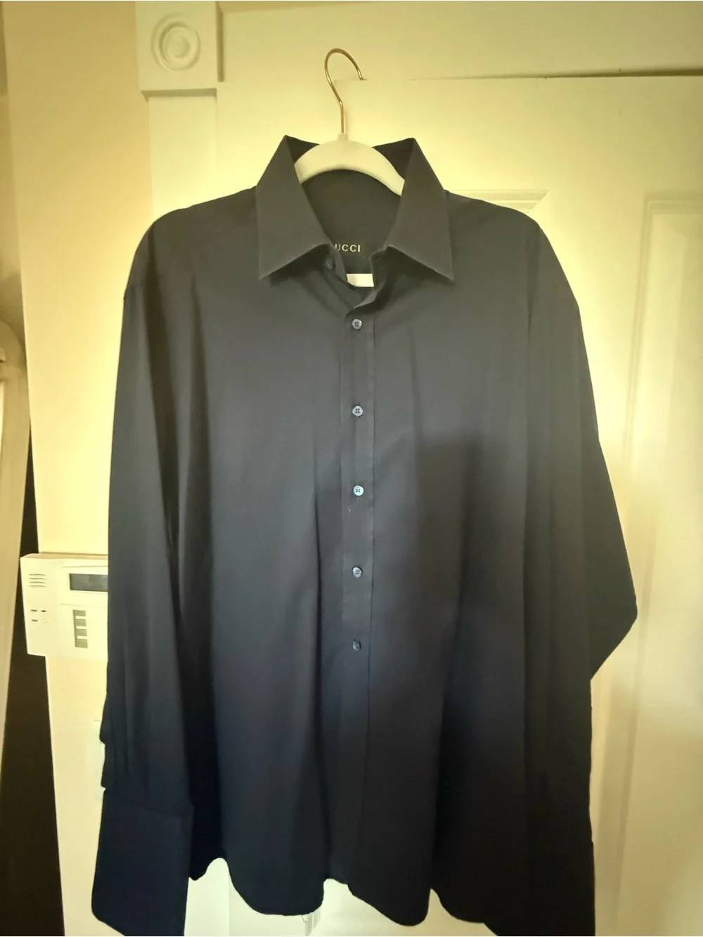 Gucci Men's Dark Navy Button-Down Dress Shirt